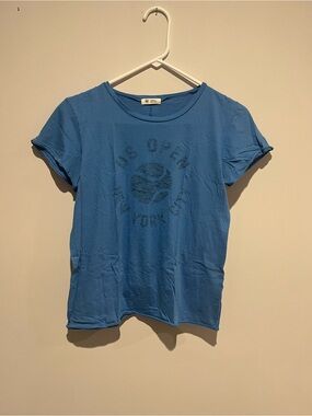 Casual Blue Women's Graphic Tee